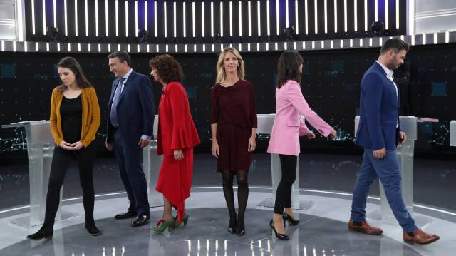 Los participantes del debate a seis en TVE.