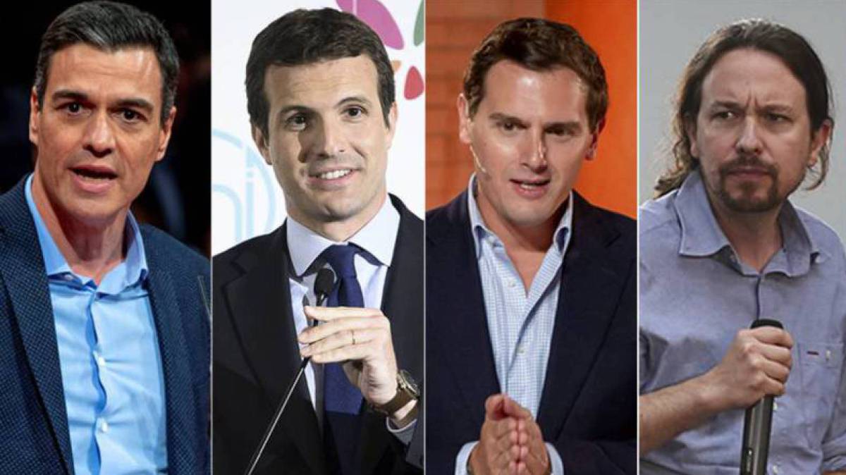 Pedro Sánchez, Pablo Casado, Albert Rivera y Pablo Iglesias.