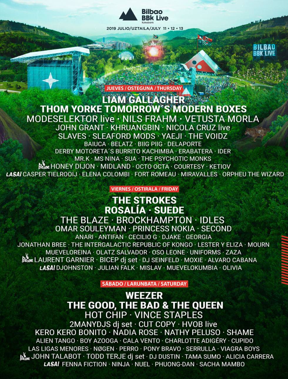 Bilbao BBK Live 2019 cartel