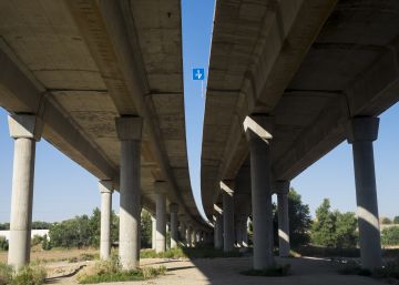 Cigüeñas bajo la M-50