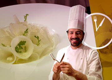 Ensalada de melón y helado de limón