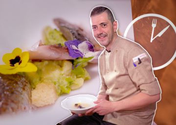 Sopa de espárragos con sardinas y guacamole