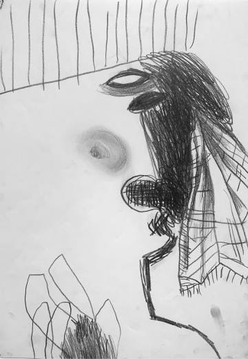 'Weinende frau nach Picasso' (1992), de Miriam Cahn, uno de los dos dibujos donados por la artista al museo.