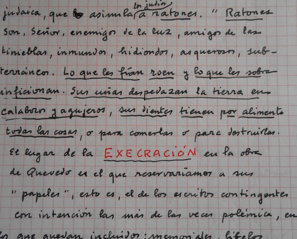 Manuscrito de Cristóbal Serra para 'El aire de los libros'.