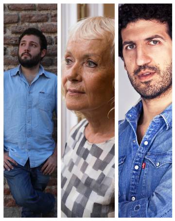 Munir Hachemi, Monika Zgustova y Marwan.