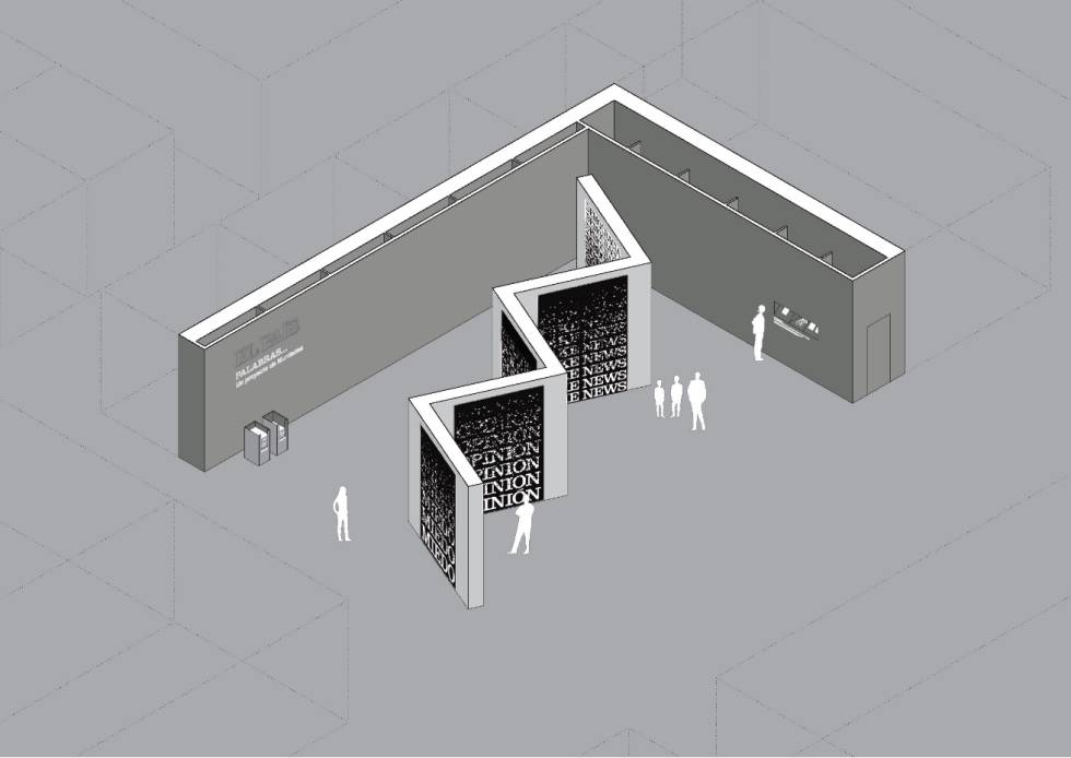 Diseño del estand de Antoni Muntadas con EL PAÍS en ARCO 2020.