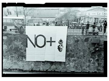 'No +', acción de arte del grupo C.A.D.A (1983).