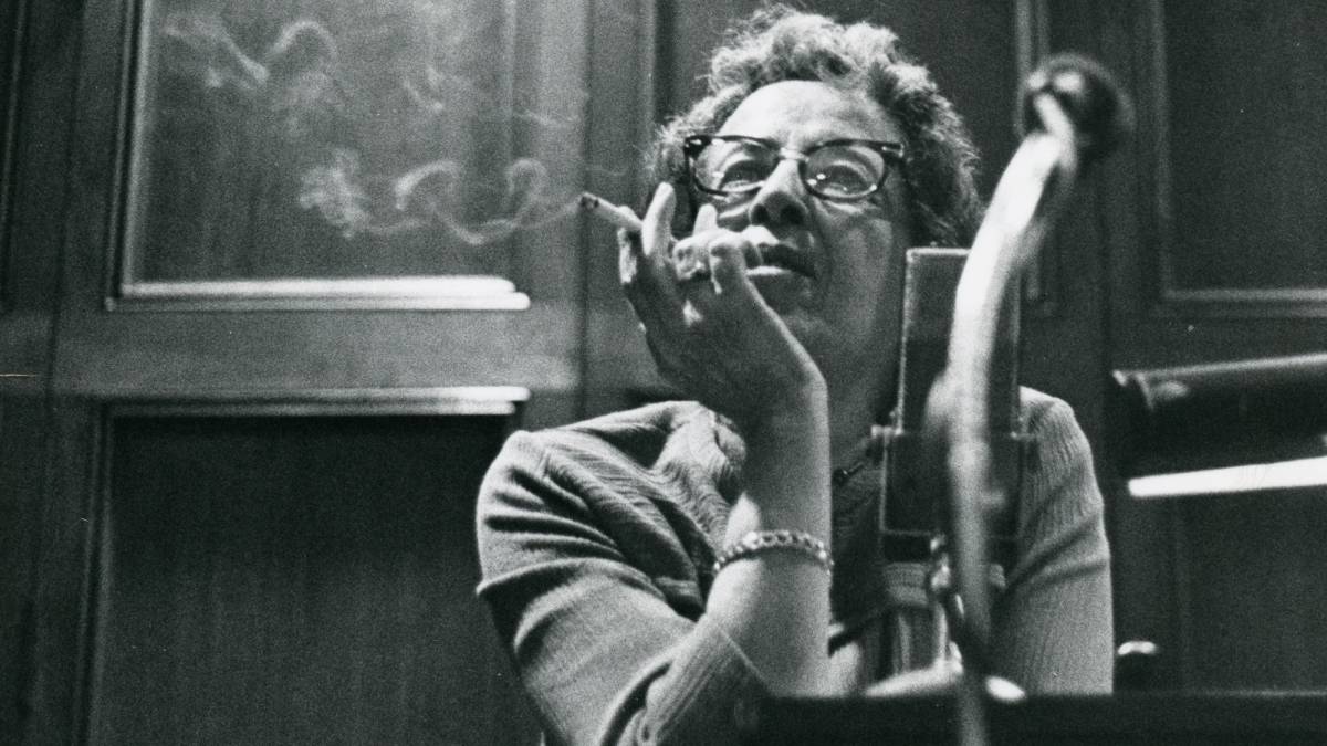 Hannah Arendt, en la Universidad de Chicago en 1966.