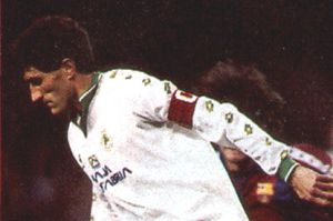 Quique Setién, en un partido ante el Barça.
