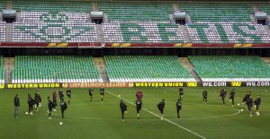 Los jugadores del Rubín Kazán ruso, durante el entrenamiento