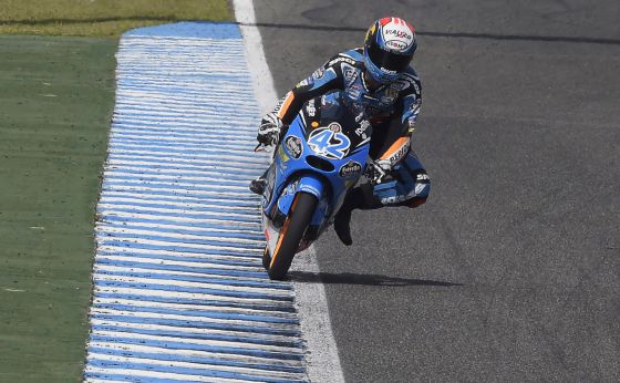 Alex Rins, durante los entrenamientos en Losail