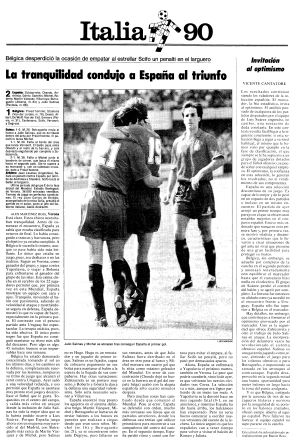 ESPAÑA, 2 - BÉLGICA, 1