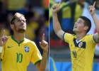Neymar y James, las caras del gol