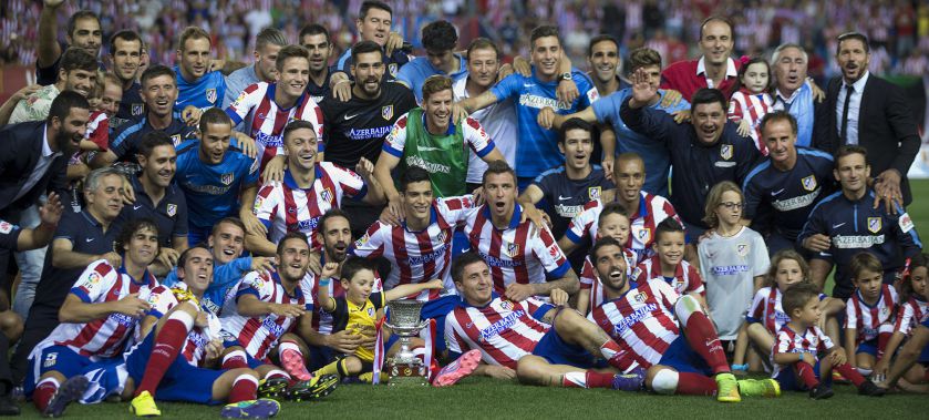 El Atlético celebra el título.