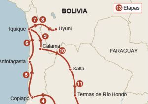 Recorrido del Dakar 2015.