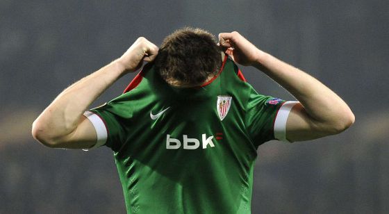Carlos Gurpegi celebra un gol.