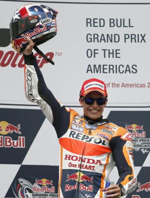 Márquez celebra el seu triomf a Austin.