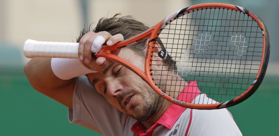 Wawrinka, durante el duelo ante Dimitrov.