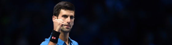 Djokovic celebra su triunfo contra Nadal.