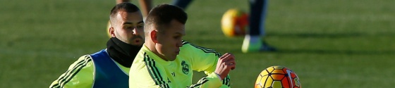 Jesé e Cheryshev durante treino do Real Madrid