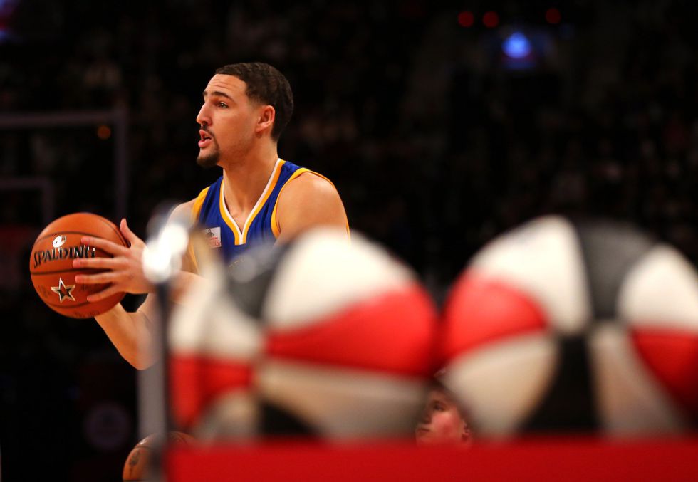 Klay Thompson, en el concurso de Triples.