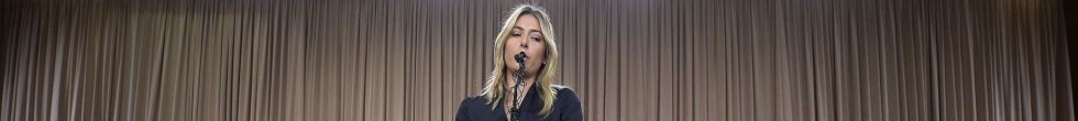 Sharapova, durante su anuncio en el hotel de Los Ángeles.