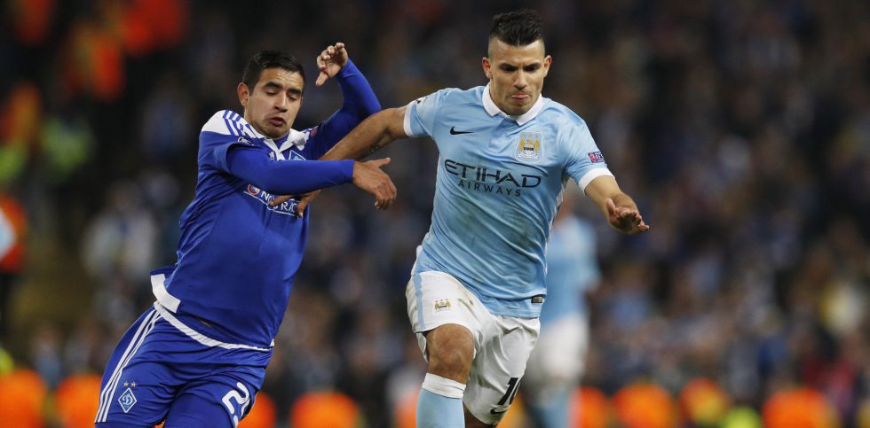 Aguero durante el partido de vuelta de octavos.