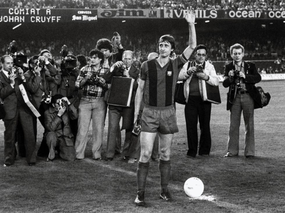 Cruyff, en su partido de despedida en el Camp Nou.