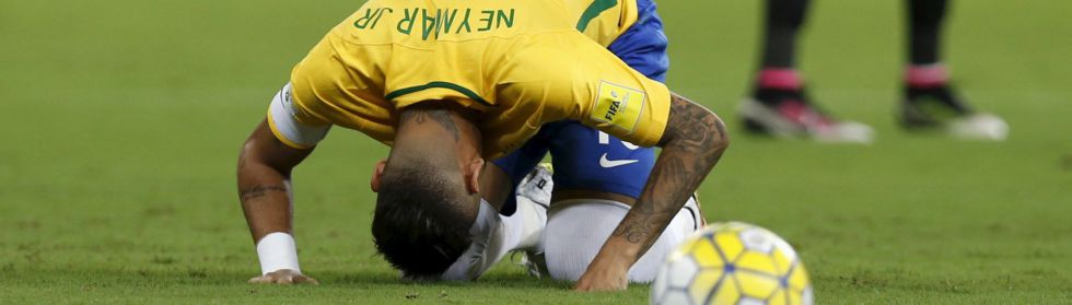 Neymar, durante un partido clasificatorio de Brasil. Neymar, durante un partido clasificatorio de Brasil.