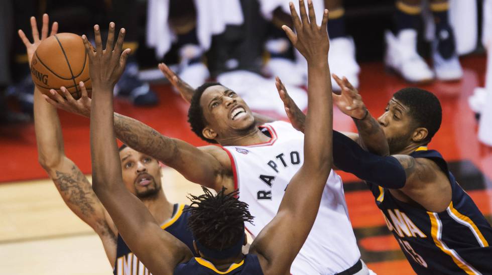 DeRozan, Hill, Turner y Paul George.