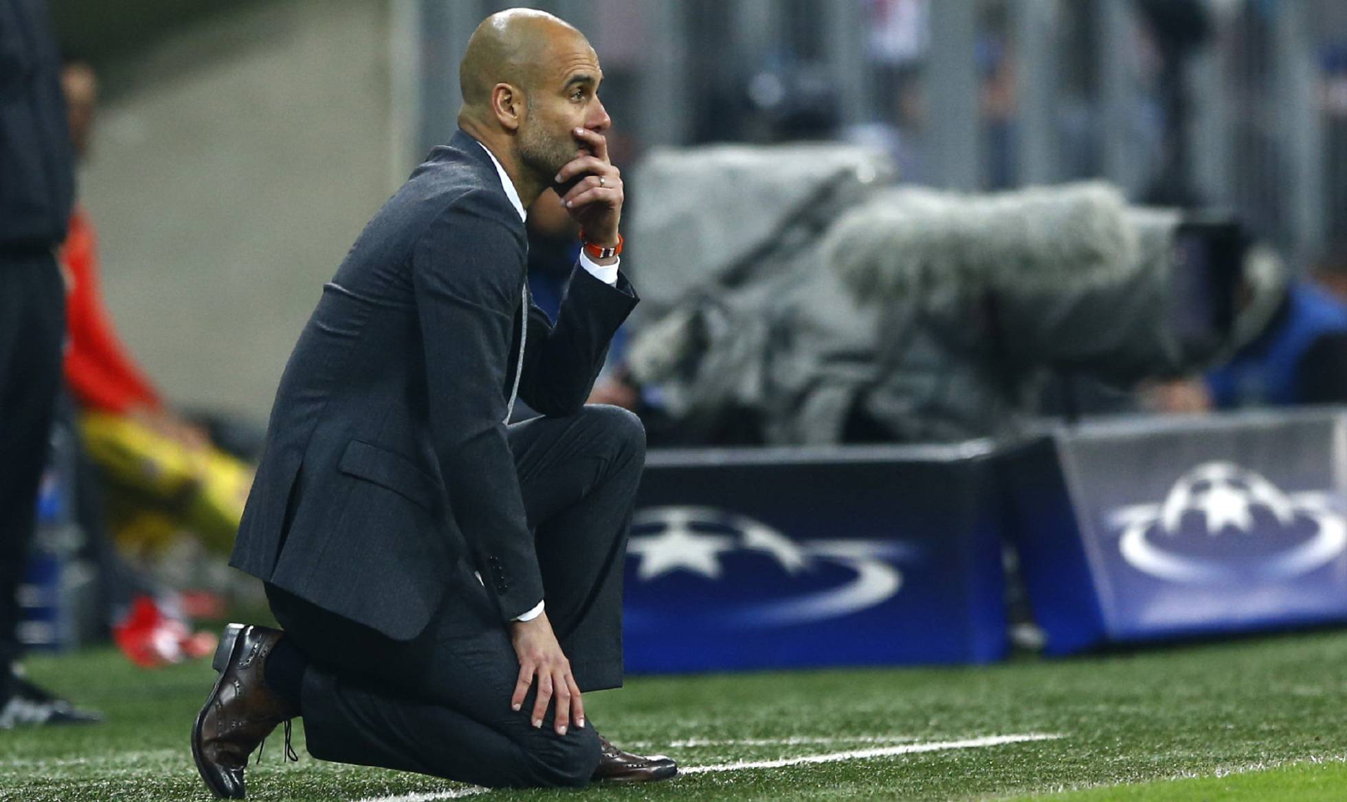 Guardiola, durante el encuentro ante el Atlético.