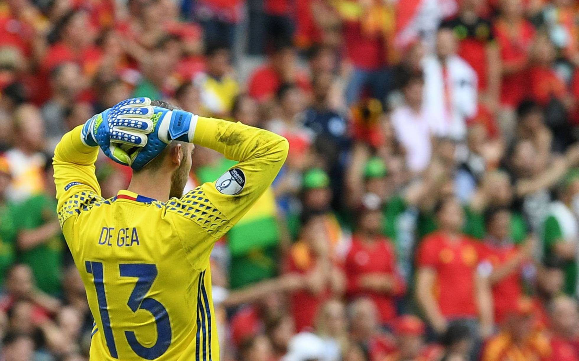 De Gea durante el partido de Italia. De Gea durante el partido de Italia.