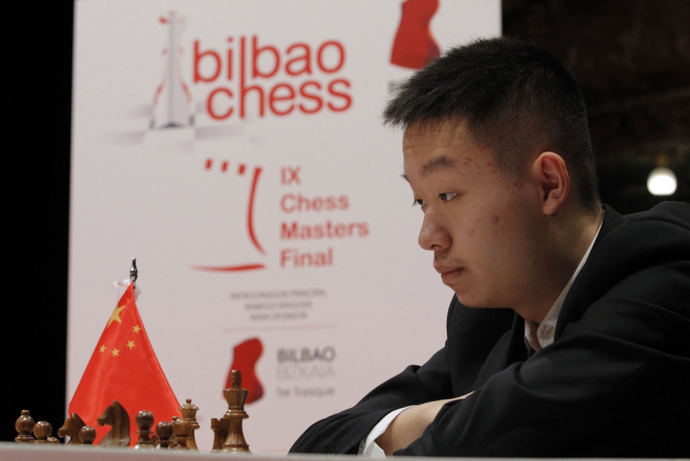 Yi Wei, de 17 años, durante la Final de Maestros de Bilbao