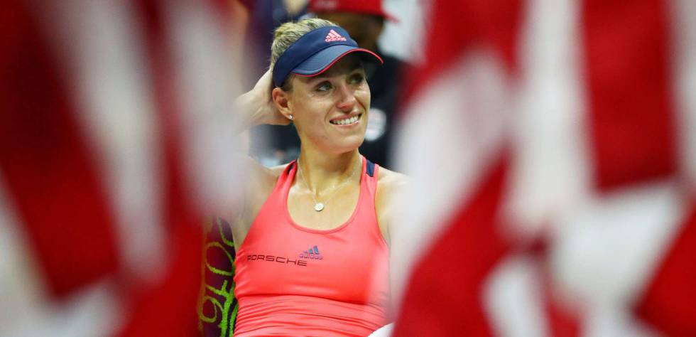 Kerber, durante la ceremonia final en Nueva York.