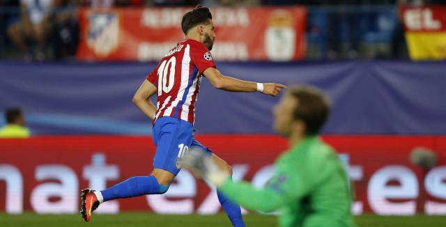 Carrasco celebra el gol ante el Bayern.  Carrasco celebra el gol ante el Bayern.