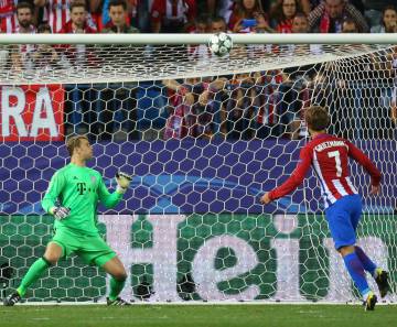 Griezmann falla un penalti.