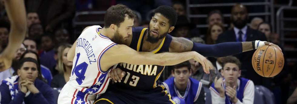 Sergio Rodríguez y Paul George.