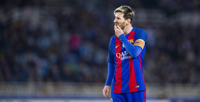 Messi, en el partido contra la Real Sociedad.