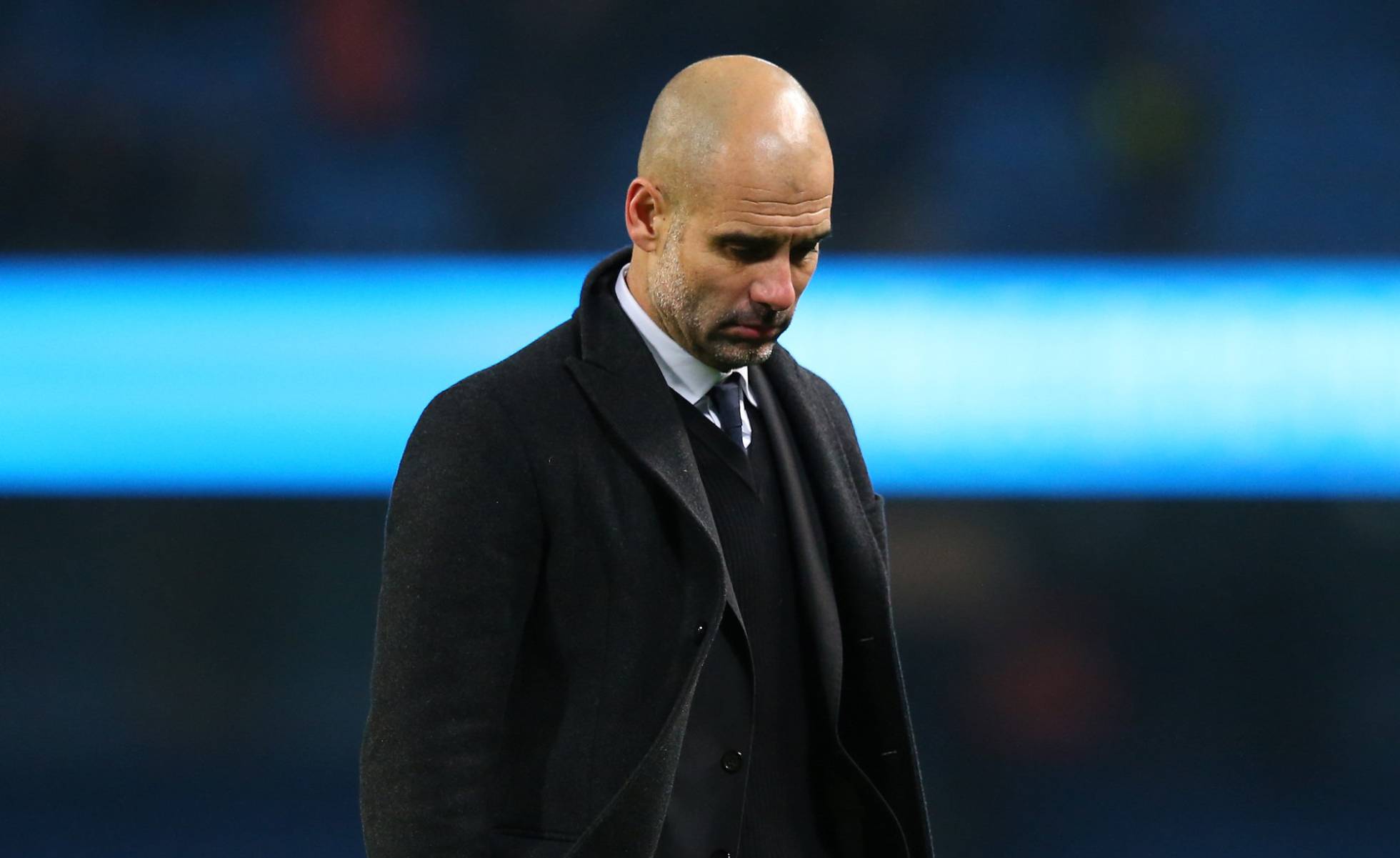 Guardiola, en el partido ante el Tottenham. Guardiola, en el partido ante el Tottenham.