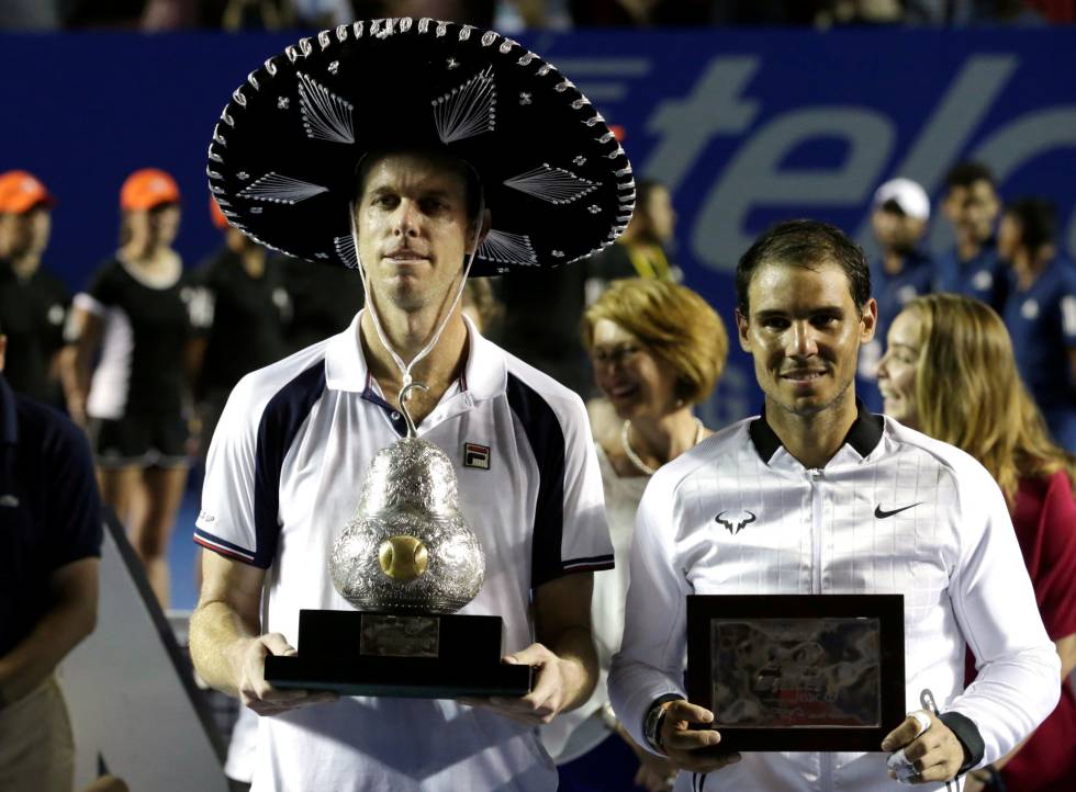 Querrey y Nadal, durante la entrega de premios.