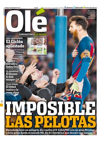 Ole sobre el Barcelona vs PSG