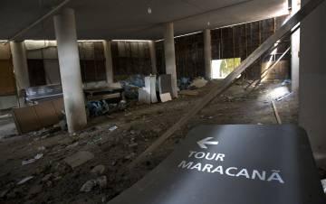 Interior de Maracaná, abandonado tras los Juegos.