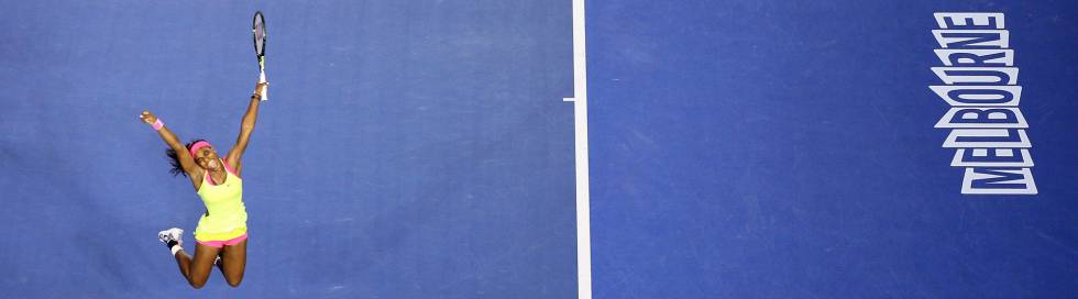 Serena Williams celebra un triunfo en Melbourne.