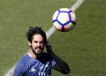 Isco, durante el entrenamiento. 