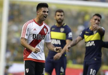 Martínez celebra su gol ante Boca Juniors