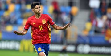Asensio, tras marcar su primer gol.