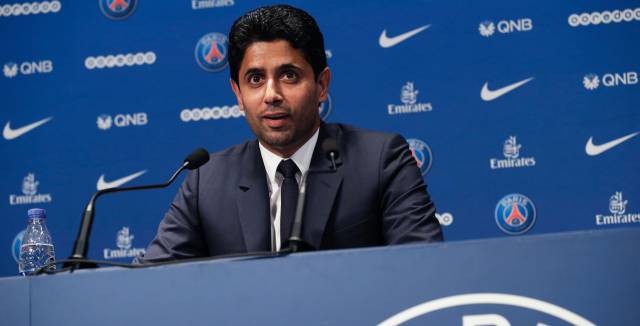 Al-Khelaifi, presidente del PSG, durante una rueda de prensa.