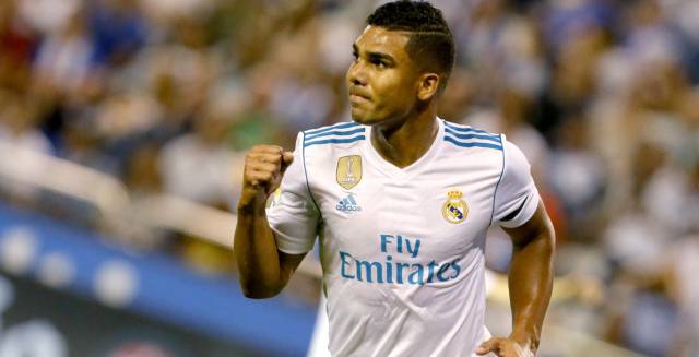 Casemiro celebra el gol del 0-2 al Deportivo.