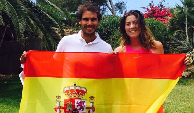 Nadal y Muguruza, en una foto colgada por la española en su Twitter.