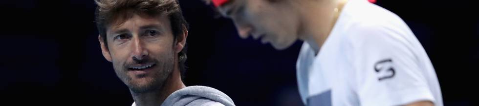 Ferrero y Zverev, durante un entrenamiento en el O2 de Londres.